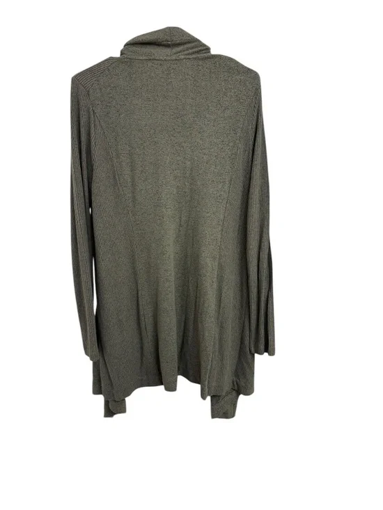 White House black market waterfall wrapped knit cardigan sweater s olive green - Picture 2 of 7